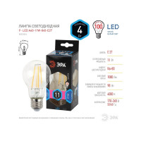 Светодиодная лампа ЭРА FLED, A6011W840E27, филамент, груша, 11Вт, нейтральный, Е27 Б0035026