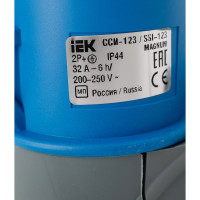 Стационарная розетка IEK ССИ-123, 32А-6ч/200-250В, 2Р+РЕ, IP44, MAGNUM PSN11-032-3