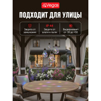 Электрогирлянда VEGAS Ретро лампы, 4,5V, 60 разноцветных мигающих RGB светодиодов, 55133