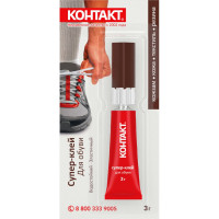 Супер-клей для обуви Контакт 3 г, 12 шт. на карте 22293