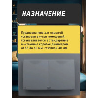 2-местная розетка IEK Brite рсбш12-3-44-брг с заземлением, с защитными шторками и крышкой, 16А, в сборе, ip44, графит BR-R26-16-44-K53-F
