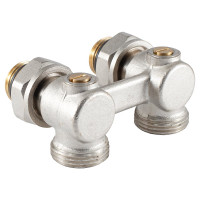 Узел нижнего подключения радиатора PROFACTOR угловой шаровой 1/2х3/4 ЕК PF RVA 613