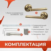 Ручка на раздельном основании VЕTTORE R07.055 AB бронза 20527