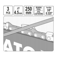 Напильники для заточки цепи 4.5 мм, 3 шт YATO YT-85026