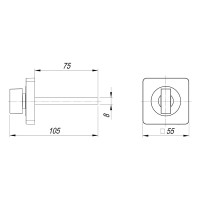 Поворотная ручка ARMADILLO BKW8.K.SQ52 (BKW8/SQ) SN-3 матовый никель 42369