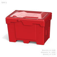 Ящик с крышкой POLIMER GROUP 500 л, цвет серый FB15006