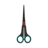 Ножницы Attache 170 мм с пластиковыми резиновыми ручками, с тефлоновым покрытием цвет черный/красный 1286381