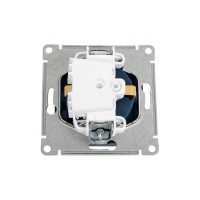 Розетка Systeme Electric Atlasdesign аквамарин с заземлением, со шторками, с крышкой, 16а ATN001146