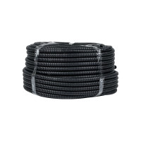 Гофрированная труба пвх с протяжкой EKF d16 мм (100 м) черная tg-z-16-100-black