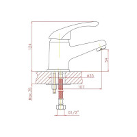 Смеситель для умывальника D-Lin хром D110602
