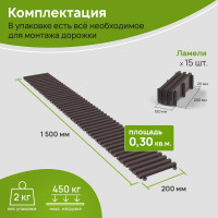 Садовая дорожка Еврогрядка 1500x200 мм, венге EGDOR20x150