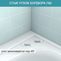 Акриловый бордюр для ванны BNV пш72 правый 75см, белый цвет 4603312129177