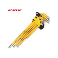 Набор 6-гранных длинных ключей TORX WORKPRO 9 шт. в держателе WP222008