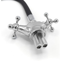 Смеситель для кухни ARCO DA VELLA маховик крест, с гайкой, гибкий излив черный А48(1)07BL 13796