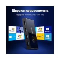 Разветвитель портов Ugreen с переключателем 4 х USB 3.0 30768