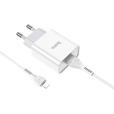 Hoco Сзу c81a asombroso 1xusb, 2.1а + usb кабель lightning 8-pin, 1м (белый) 0L-00049102