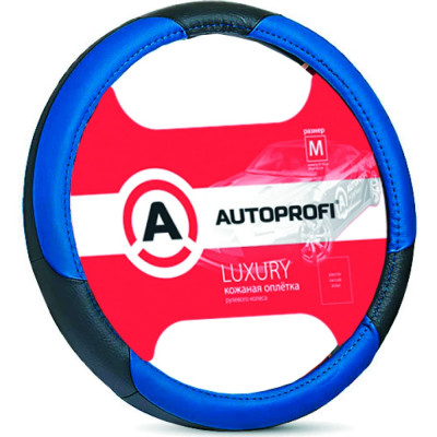 Оплетка руля AUTOPROFI LUXURY AP-1010 BK BL M