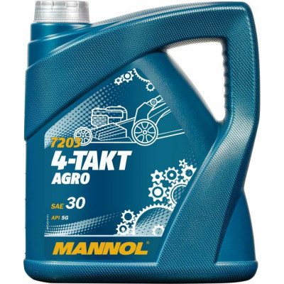 MANNOL 4-TAKT AGRO SAE 30 4 л. Минеральное моторное масло для садовой техники 1441