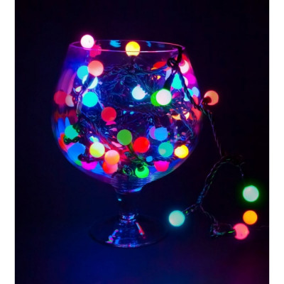 Neon-Night Мультишарики диаметр17,5 мм 20м 200 LED RGB, черный ПВХ 24В 303-529