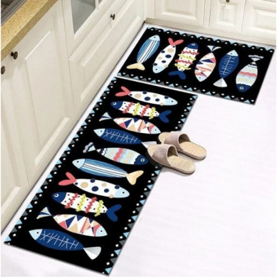 ZDK Коврики Homium Home, набор 2шт, цвет синий рыбки set2mat01