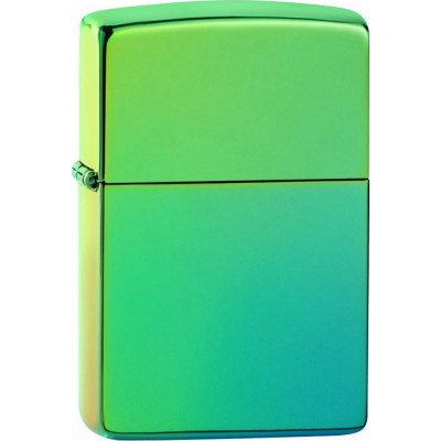 ZIPPO Зажигалка Classic с покрытием High Polish Teal латунь/сталь зелёная глянцевая 38x13x57 мм49191