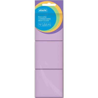 Attache Стикеры Bright colours с клеев.краем 38x51 фиолетовый 100л 3 шт/наб 1495384