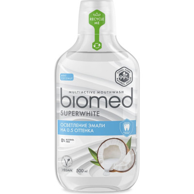 Biomed SUPER WHITE / СУПЕРВАЙТ ополаскиватель, 500 мл 109.03018.0101