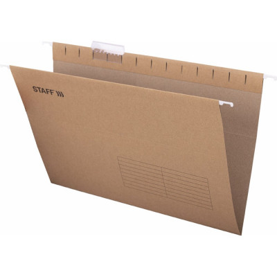 Staff Подвесные папки A4/Foolscap ,404x240 мм до 80 л., Комплект 10 шт., крафт-картон, , 270937