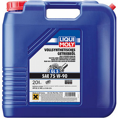 Синтетическое трансмиссионное масло LIQUI MOLY Vollsynth.Getrieb. 75W-90 GL-5 1415