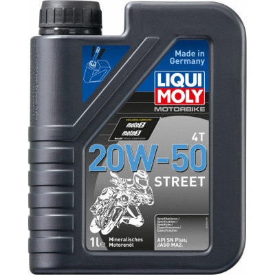 Минеральное моторное масло для 4-тактных мотоциклов LIQUI MOLY Motorbike 4T Street 20W-50 1500