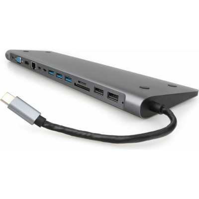 Cablexpert Адаптер интерфейсов, USB-C 9-в-1 (Type-C, USB2.0, USB3.1, HDMI,VGA,RJ-45, A-CM-COMBO9-01