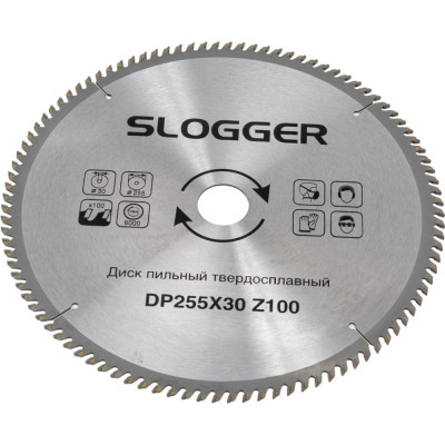 Твердосплавный диск пильный Slogger DP255х30 Z100