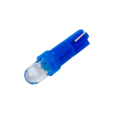 KRAFT Светодиодная лампа T5 W1.2W (W2x4.6D) 12v blue (уп-ка 20 шт.) KT 700073