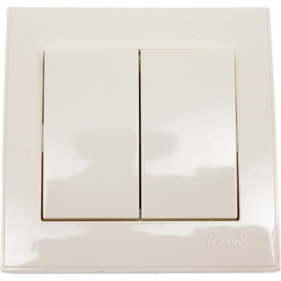 Lezard RAIN Выключатель двойной крем 703-0303-101