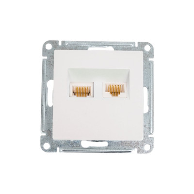 Systeme Electric ( Schneider Electric) Механизм розетки компьютерной RJ45 2-м AtlasDesign CAT.5e жемчуж. ATN000485