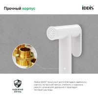 IDDIS Гигиеническая лейка белая матовая латунь 020WB0Gi20