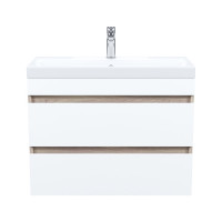 IDDIS Тумба с умывальником подвесная с ящиками, 80 см, белая/под дерево, Zodiac, , подходит ум. 3508000i28 ZOD8AB0i95K