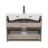 IDDIS Тумба с умывальником подвесная с ящиками, 80 см, белая/под дерево, Zodiac, , подходит ум. 3508000i28 ZOD8AB0i95K