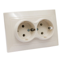 Двойная розетка, слоновая кость 2П+З 16А 250В TDM ELECTRIC Таймыр SQ1814-0114