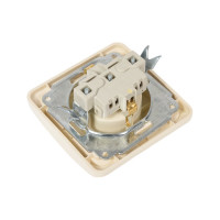 Розетка слоновая кость, с защитными шторками с заземлением 16А серия "Валдай" TDM ELECTRIC SQ1804-0124