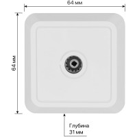 Розетка TDM ELECTRIC TВ простая (0-2400 Гц, мама) открытой установки, IP20 белая Ладога SQ1801-0025