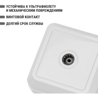 Розетка TDM ELECTRIC TВ простая (0-2400 Гц, мама) открытой установки, IP20 белая Ладога SQ1801-0025