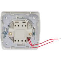 Кнопка звонковая белая с подсветкой 6А TDM ELECTRIC, серия "Онега" SQ1805-0008