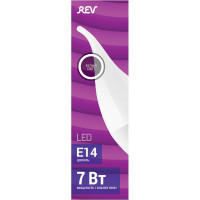 Светодиодная лампа REV, LED FC37 Е14 7W, 560Лм 4000K, холодный свет 32352 5