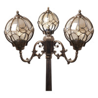 Садово-парковый светильник FERON PL3809 столб круглый 3х60W 230V E27, черное золото 11390