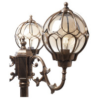 Садово-парковый светильник FERON PL3809 столб круглый 3х60W 230V E27, черное золото 11390