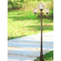 Садово-парковый светильник FERON PL3809 столб круглый 3х60W 230V E27, черное золото 11390