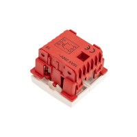 Выключатель 2-контактный LANMASTER двухклавишный, 45х45, белый LAN-EC45x45-S22-WH