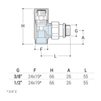 Угловой запорный вентиль SR Rubinetterie Tondera 1/2"х3/4" E, матовый никель 0673-1500NSE0