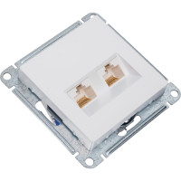 2-местный механизм компьютерной розетки Systeme Electric RJ45 AtlasDesign CAT.5e жемчужный ATN000485